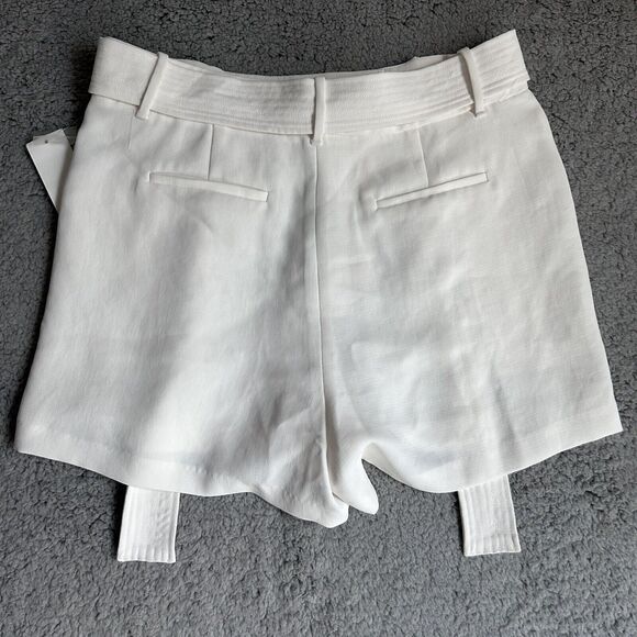 1. STATE The Fleur Ivory Textured Crepe Tie Waist Short Size 12 - Picture 11 of 14